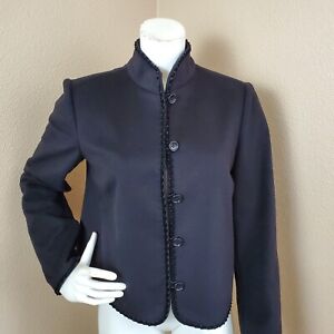 ARMANI COLLEZIONI Made In Italy Black Cashmere Jacket~Size 12