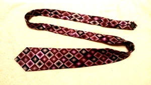 Geoffrey Been, Men's Silk Tie, Purples in Diamonds - Picture 1 of 2