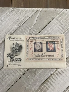 1956 First Day Liberty 3 Cent Stamps On Envelope - Picture 1 of 7