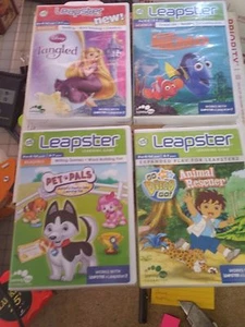 LeapPad Leapster 4 Games Cartridges - Nemo, Tangled, Animal Rescue, & Pet Pals - Picture 1 of 2