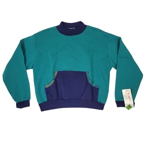 Vintage Honors Sport Long Sleeve Sweatshirt Made in USA Women's Size M Teal Blue - Picture 1 of 7