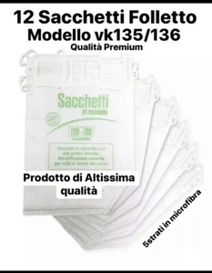 SACCHETTI FOLLETTO VK135 VK136 12PEZZI DI QUALITÀ IN MICROFIBRA E PORTAPROFUMINO - Foto 1 di 1