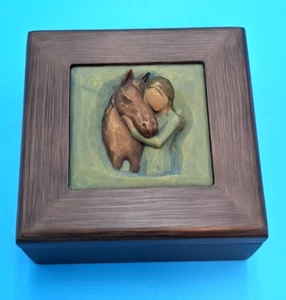 Willow Tree "Quiet Strength" Hinged Keepsake Memory Box Girl w/Horse Susan Lordi - Picture 1 of 12