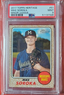 2017 Topps Heritage Mike Soroka #51 PSA 9 Mint Minor League Braves - Image 1 of 2