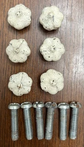 6 Vintage Old Cast Iron Cabinet Drawer Flower Door Knobs Handle Pull. Rustic. - Picture 1 of 4