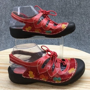Spring Step L'Artiste Sandals Womens 39 Vesta Strappy Red Leather Floral Casual - Picture 1 of 19
