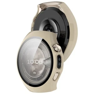 Schutzhülle mit Glas für Huawei Watch 5 42 mm Bizon Case Cover Etui Hülle Beige - Zdjęcie 1 z 8