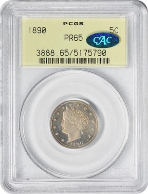 1890 Liberty Nickel PR65 PCGS OGH (CAC) - Image 1 of 4