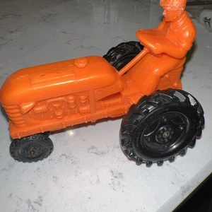 Vintage Toy Tractor The Barr Rubber Products Co. Sandusky Ohio CUTE Farm Farmer - Picture 1 of 6