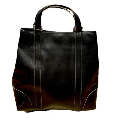 ELLEN TRACY из черной кожи классическая сумка с короткими ручками... новый без ЯРЛЫКОВ - Изображение 1 из 4