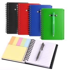 Cuaderno Espiral 4 Piezas Esteno Bolsillo Bloc de Cuadernos con Bolígrafo en Soporte y Pegajoso N... - Imagen 1 de 7