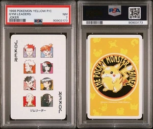 1998 Pokemon Yellow Poker Playing Card - Joker Gym Leaders - PSA 7 - Picture 1 of 3