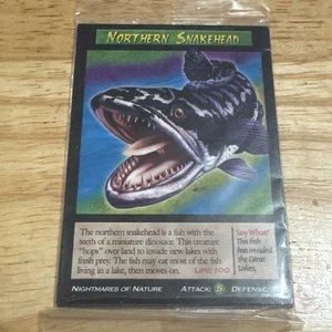 Tarjetas coleccionables Wierd N Wild Creatures 2004 Northern Snakehead paquete sellado - Imagen 1 de 2