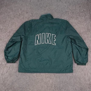 Vintage Nike Jacket Mens Medium Green Reversible Spellout Windbreaker 90s Tag - Picture 1 of 18