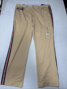 Polo Ralph Lauren 36 X30 Bedford Pants Mens Khaki Collegiate Side Stripe Stretch - Picture 1 of 10