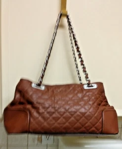 NWOT A Real Beauty! Talbots Medium Brown Quilted Shoulder Bag - Picture 1 of 5