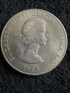 1965 Churchill Coin - Elizabeth II D Dei Gratia Regina F.D. - Picture 1 of 2