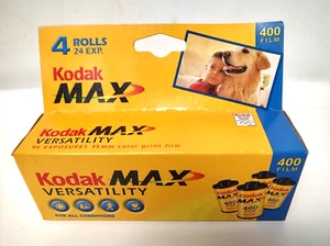 Kodak Max 400 ISO 35mm Film - 4 Pack of 24 Exposure Rolls EXPIRED 04/2004 NOS - Picture 1 of 3