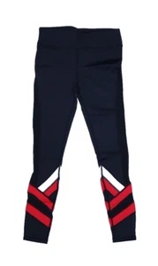 Balera Bright Stripe Mesh Leggings Black/Red Colorblock Dance Pants Girl LC (14) - Picture 1 of 12