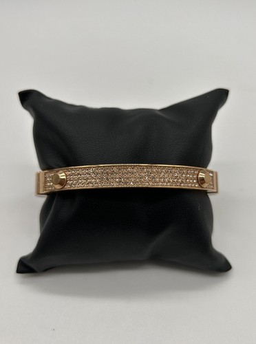 MICHAEL KORS Bracciale Braccialetto Cernierato Oro Cristallo Pavimentazione Vetro Pavimentazione