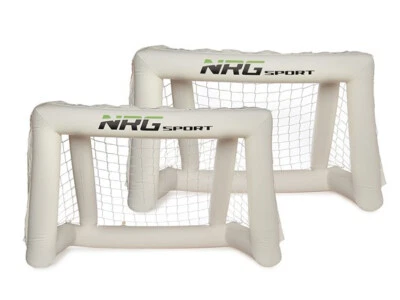 NRG Kids Sport Inflatable Heavy Duty Soccer Goal All Weather Net With Air Pump Pair