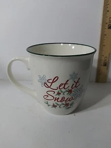 Pfaltzgraff Winterberry Let It Snow Mistletoe Coffee Largr Ceramic Mug - Picture 1 of 4