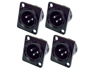 4er Set XLR Einbaubuchse Einbaukupplung Buchse 3-polig, D-Typ, male / schwarz - Bild 1 von 13