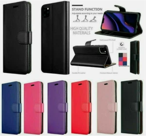 Kartenfach Hülle für iPhone 16 16e 16 Pro 16 Pro Max Leder Flip Wallet Cover - Bild 1 von 14
