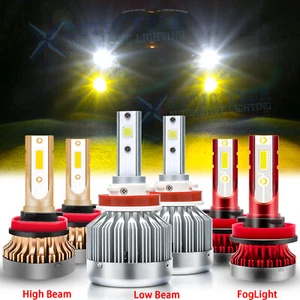 LED Headlight Hi Lo + Yellow Fog Light JDM Combo Kit For Nissan Altima 2007-2018 - Picture 1 of 12