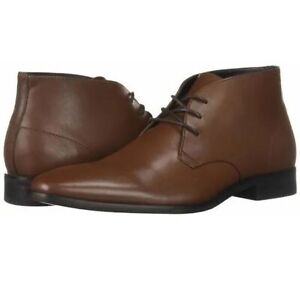 Mens Calvin Klein Ballard brown leather chukka boots shoes size 13
