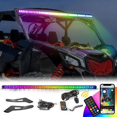 For 2017+Can-am Maverick X3 XDS XRS Roof 50" RGBW LED Light Bar Bracket Wire Kit - Image 1 of 4