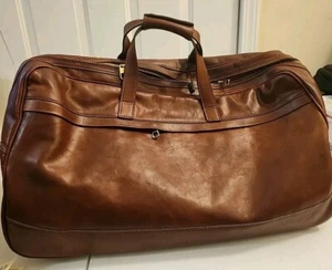 Pelle Conciata al Vegetale in Toscana Italian Leather - Suitcase Roller Bag  - Picture 1 of 21