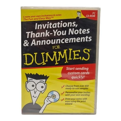 Invitations, Thank-You Notes & Announcements For Dummies PC CD-ROM Software DTP - Image 1 of 2