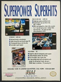 Hole in One Golf Hyperzone Vegas Dream Print Ad Game Poster Art PROMO SNES NES
