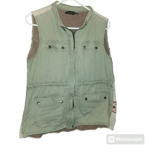 Blu Pepper Women’s Southwest Vest Sweater Back Drawstring Zipper Front Size M - Picture 1 of 4