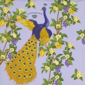 T574# 3 x Single Paper Napkins For Decoupage Peacock Bird Rambler Flower Pattern - Picture 1 of 11