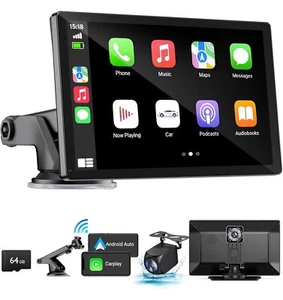 9" Wireless Apple CarPlay Android Auto Screen - 4K Dash Cam 1080P Backup Camera - Picture 1 of 8