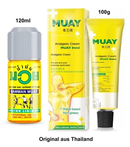 Namman Muay Thai Set: Boxing Liniment Öl 120ml + Analgesic Creme 100g Muay Brand - Bild 1 von 4