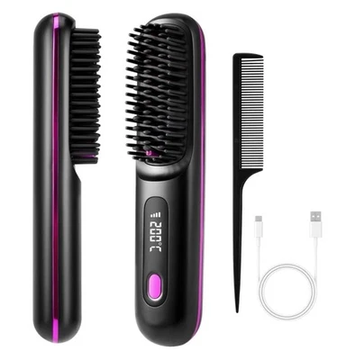 Portable Hair Straightener Brush Antiscald Hair Cordless Hair Straightener Brush - Image 1 of 4
