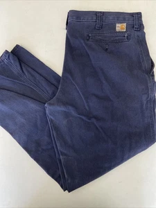 Carhartt FR 34x30 371-20 Relaxed Fit Navy Pants V Good A - Picture 1 of 2