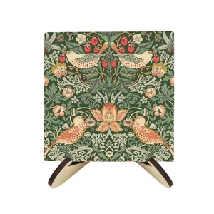 Posavasos de cerámica Green Strawberry Thief - Juego de 4 regalos William Morris y soporte - Imagen 1 de 3