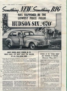 Anuncio de revista - 1940 - Hudson Six - Imagen 1 de 1