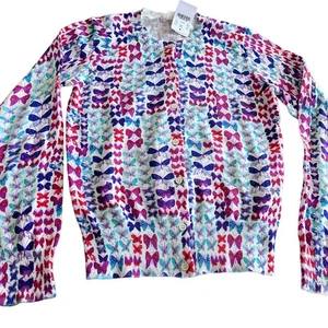Crewcuts Mädchen Schmetterling Druck Strickjacke Pullover Gr. 14 Neu mit Etikett - Bild 1 von 7