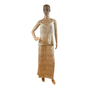 Maxi Vestido Formal Vintage En Francais By Huey Waltzer Dorado Brillo Talla 8 - Imagen 1 de 14