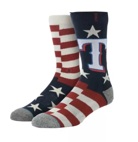 Stance MLB Texas Ranger Stars And Stripes Socks Men’s Size Large 9-12 Cover