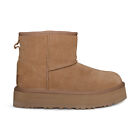 UGG CLASSIC MINI PLATFORM CHESTNUT SUEDE BOOTS SIZE US YOUTH 3 FIT'S WOMENS 5