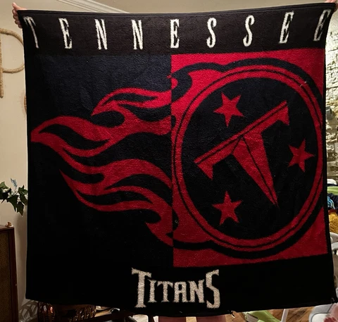 Biederlack Tennessee Titans NFL Team Throw Blanket Made in the USA 48x53 Cover