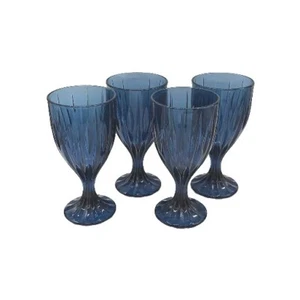 Mikasa Saphir Blau Weingläser Kelche Trinkgläser 7,5" 4 Stück - Bild 1 von 7