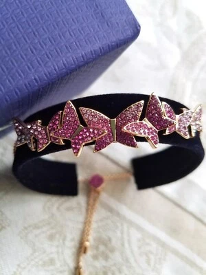 Pulsera Swarovski Lilia Rosa Mariposa Chapada en Tono Oro Rosa Ajustable Nueva Foto 1 de 4