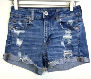 American Eagle Hi-Rise Shortie Medium Wash Blau Gr. 4 Cutoff Shorts - Bild 1 von 4
